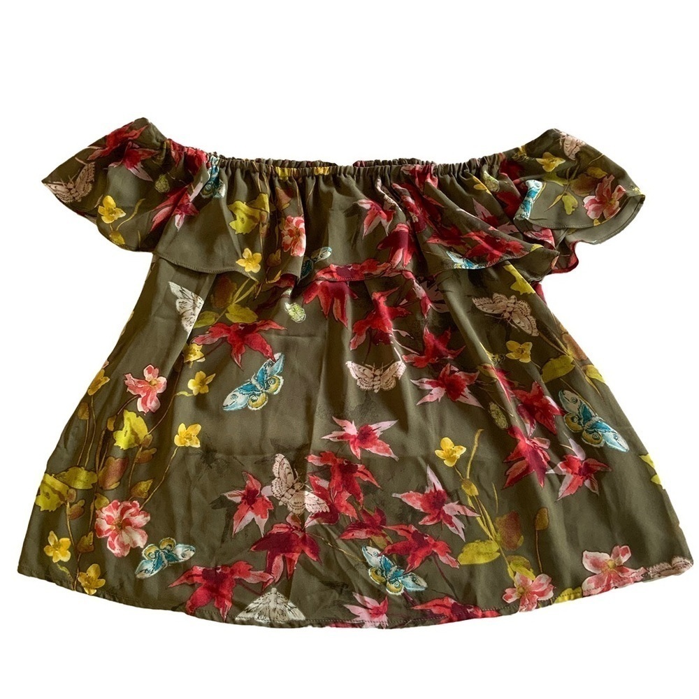 Anthropologie Maeve Off Shoulder Ruffle Floral Top NWT